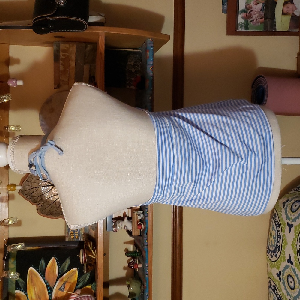 Mossimo Supply Co. Blue and White Striped Swim Top - Picture 2 of 3